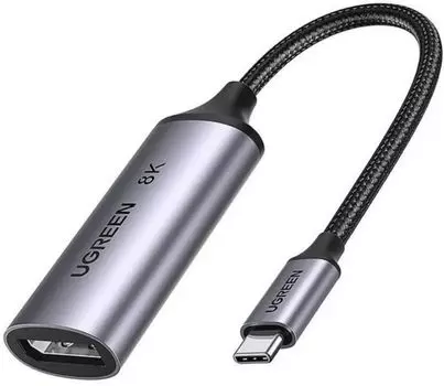 Адаптер UGREEN CM654 USB-C to DP 8K 60Hz 10cm Adpter, длина: 10см, цвет: серый