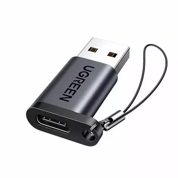 Адаптер UGREEN US276 35000_ USB 3.0-A to USB-C M/F Adpater. Цвет: черный