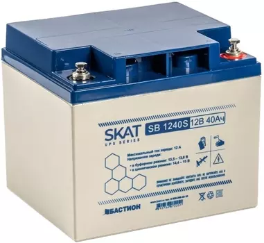 Аккумулятор Бастион SKAT SB 1240S свинцово-кислотный тип AGM 12V 40Ач Iзар.12.6А, клеммы под болт М6