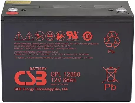Аккумулятор CSB GPL12880 12В, 88Ач