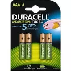 Аккумулятор Duracell HR03 850mAh, 4шт, size AAA, предзаряженные