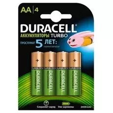 Аккумулятор Duracell HR6 2500mAh, 4шт, size AA, предзаряженные