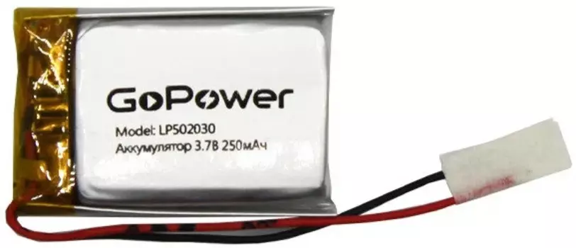 Аккумулятор GoPower LP502030UN 00-00024509 Li-Pol 3.7V 250mAh без защиты