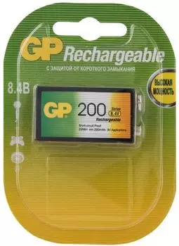 Аккумулятор GP 20R8H 8.4V, 200mAh, 1шт, size E Крона