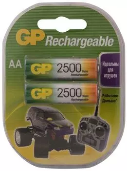 Аккумулятор GP 250AAHC 1.2V, 2500mAh, 2шт, size AA