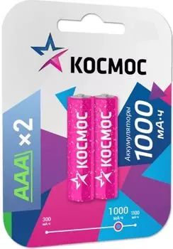 Аккумулятор Космос KOCR03NIMH(1000MAH) Ni-Mh, ААА (LR03, R03, UM4, 2 шт, 1000 мАч