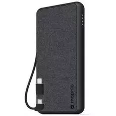 Аккумулятор Mophie Powerstation Plus 6k Gen 4 401101677 6040 мАч, встроен кабель USB на Micro USB и имеется адаптер с разъемом Lightning, черный