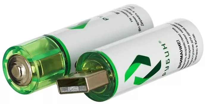 Аккумулятор Рубин РЭ-АА1800/1 LI-ION АА 1,5 В (1800mWh USB (Magnetic) 2шт/блистер