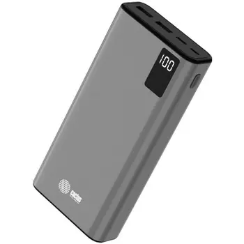 Аккумулятор внешний портативный Cactus CS-PBFSFA-20000 20000mAh 22.5W 4.5A 2xUSB-A/USB-C серый