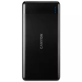 Аккумулятор внешний портативный Canyon PB-107 CNE-CPB1007B 10000mAh, 2*microUSB/USB-C, 2*USB-A/USB-C, кабель Micro-USB 0.3m, black