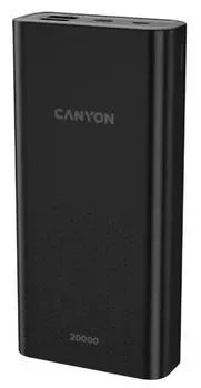 Аккумулятор внешний портативный Canyon PB-2001 20000mAh, micro-USB/USB Type-C, 2*USB Type-A, black