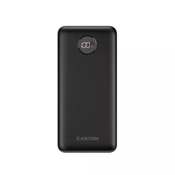 Аккумулятор внешний портативный Canyon PB-2002 20000 мАч, Input Type-C 5V3A,9V2A,18W. Output Type-C: 5V3A,9V2.2A,12V1.5A,20W, Output USBA1/USBA2: 5V3A