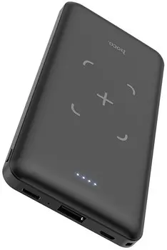 Аккумулятор внешний портативный Hoco J50 SURF 10000mAh 5W 2A USB-A беспров.зар. черный