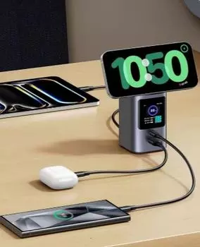 Аккумулятор внешний UGREEN PB771 35527B 20000mAh Quick Charging + Magnetic Wireless 145W Power Bank. Цвет: серый