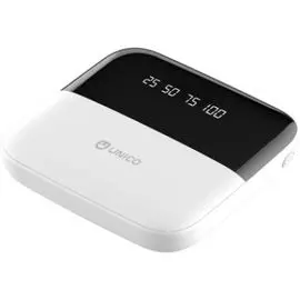 Аккумулятор внешний Unico PB6000UNC 6000Mah, вх. Micro USB, Type-C, вых. 2*USB, электронный дисплей, литий-ионный, белый