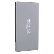 Аккумулятор внешний универсальный Canyon CNS-TPBP10DG серый, 10000мАч, lightning, USB, 1.5A/2A, литий-полимерный, индикатор заряда