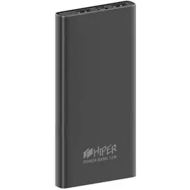 Аккумулятор внешний универсальный HIPER METAL 10K SPACE GRAY 10000mAh, Intput: micro-USB, USB-C: Output: 2*USB 5V/2,4A, Max 12W Space Gray