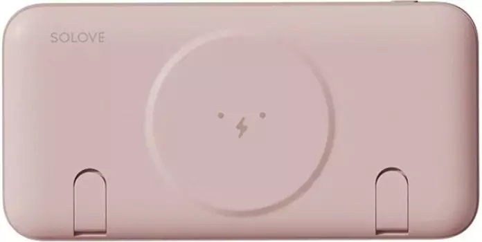 Аккумулятор внешний Xiaomi SOLOVE W10 Pink RUS 10000mAh, Magnetic MagSafe 20W, USB-A/Type-C, розовый