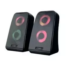 Акустическая система 2.0 CBR CMS 512L black, питание USB, 2х3 Вт (6 Вт RMS), материал корпуса пластик, RGB-подсветка, 3.5 мм линейный стереовход, регу