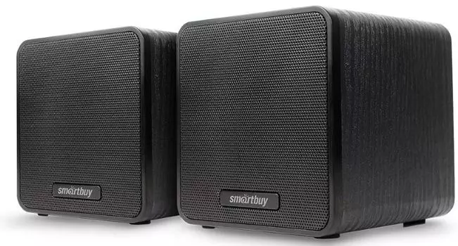 Акустическая система SmartBuy CUBES SBA-4650 2.0, супер звук, дерево, 6Вт, черная (1/20)