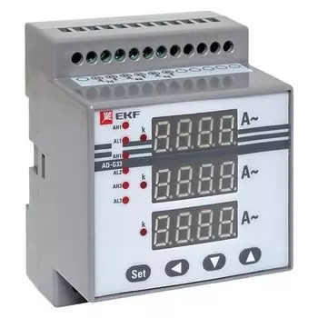 Амперметр EKF ad-g33 цифровой на DIN трехфазный PROxima (без поверки