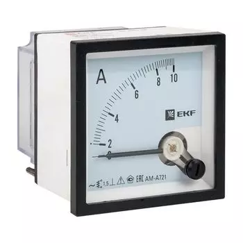 Амперметр EKF ama-721-10 AMA-721 аналоговый на панель (72х72) квадратный вырез 10А прямое подкл.