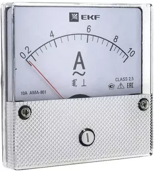 Амперметр EKF ama-801-1500 AMA-801 аналоговый на панель (80х80) круглый вырез 1500А трансф. подкл.