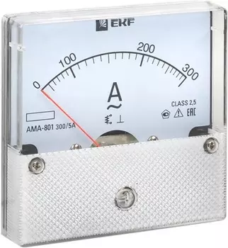 Амперметр EKF ama-801-300 AMA-801 аналоговый на панель (80х80) круглый вырез 300А трансф. подкл.