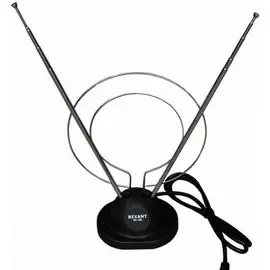 Антенна Rexant 34-0100 ТB комнатная телескопическая на подставке "Усы + кольцо" (модель RX-100)