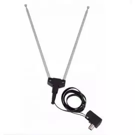 Антенна Rexant 34-0107-4 ТВ комнатная телескопическая, 4 секции, с адаптером "Усы" (модель RX-107-4)