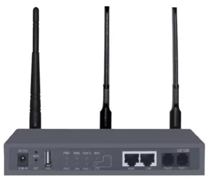 АТС IP Dinstar UC120-1V2O 15 одновременных соединений, 4G LTE, 2 порта FXO, 2 порта Ethernet 10/100, Wi-Fi: 80