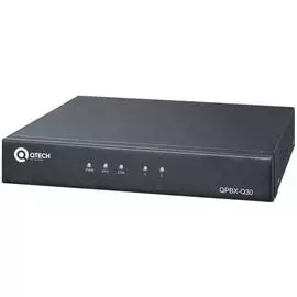 АТС IP QTECH QPBX-Q30-2FXO до 30 SIP абонентов, 15 одновременных разговоров, 2FXO, питание 220В через адаптер