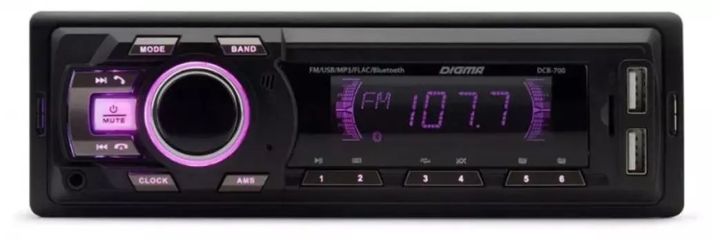 Автомагнитола Digma DCR-700 1DIN 4x50Вт