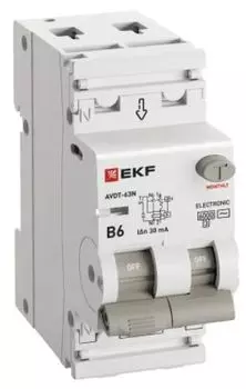 Автомат дифференциальный EKF D63N26E10C30 АВДТ-63N 1P+N 10А (C) 30мА (AC) эл 6кА PROXIMA