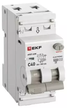 Автомат дифференциальный EKF D63N26E40C100 АВДТ-63N 1P+N 40А (C) 100мА (AC) эл 6кА PROXIMA
