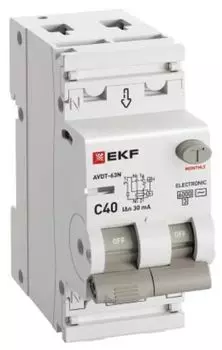 Автомат дифференциальный EKF D63N26E40C30 АВДТ-63N 1P+N 40А (C) 30мА (AC) эл 6кА PROXIMA
