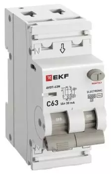 Автомат дифференциальный EKF D63N26E63C30 АВДТ-63N 1P+N 63А (C) 30мА (AC) эл 6кА PROXIMA