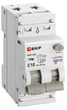Автомат дифференциальный EKF D63N26EA10C30 АВДТ-63N 1P+N 10А (C) 30мА (A) эл 6кА PROXIMA