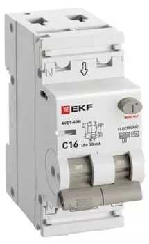 Автомат дифференциальный EKF D63N26EA20C30 АВДТ-63N 1P+N 20А (C) 30мА (A) эл 6кА PROXIMA