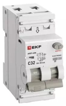 Автомат дифференциальный EKF D63N26EA32C30 АВДТ-63N 1P+N 32А (C) 30мА (A) эл 6кА PROXIMA