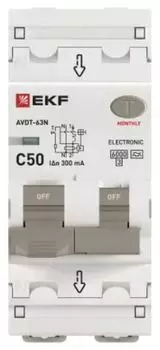 Автомат дифференциальный EKF D63N26EA50C300 АВДТ-63N 1P+N 50А (C) 300мА (A) эл 6кА PROXIMA