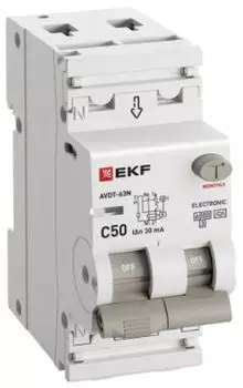 Автомат дифференциальный EKF D63N26EA50C30 АВДТ-63N 1P+N 50А (C) 30мА (A) эл 6кА PROXIMA