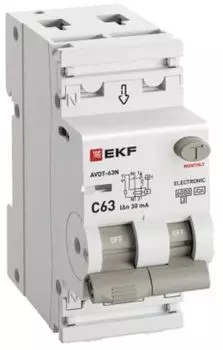 Автомат дифференциальный EKF D63N26EA63C30 АВДТ-63N 1P+N 63А (C) 30мА (A) эл 6кА PROXIMA