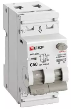 Автомат дифференциальный EKF D63N26ES63C300 АВДТ-63N 1P+N 63А (C) 300мА (AC-S) эл 6кА PROXIMA