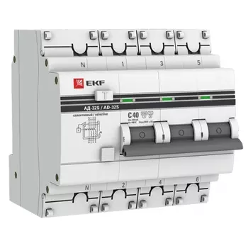 Автомат дифференциальный EKF DA32-40-100S-4P-pro АД-32 3P+N (S) 40А (С) 100мА тип (АС) эл. 4,5кА PROxima