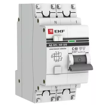 Автомат дифференциальный EKF DA32-40-300S-pro АД-32 1P+N (S) 40А (С) 300мА тип (АС) эл. 4,5кА PROxima
