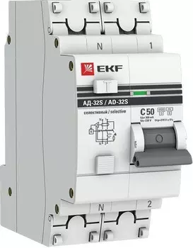 Автомат дифференциальный EKF DA32-50-300S-pro АД-32 1P+N (S) 50А (С) 300мА тип (АС) эл. 4,5кА PROxima