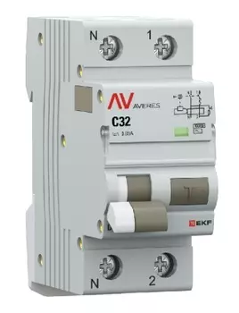 Автомат дифференциальный EKF rcbo10-1pn-32C-30-ac-av DVA-10 1P+N 32А (C) 30мА (AC) 10кА AVERES