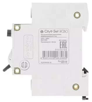 Автомат дифференциальный Systeme Electric C9D34610 City9 Set 1P+N С 10А 4.5kA 30мА Тип-AС 230В