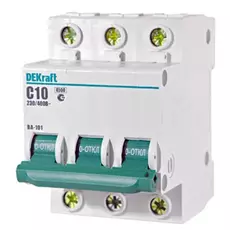 Автоматический выключатель DEKraft 11077DEK 3Р 10А х-ка C ВА-101 4,5кА